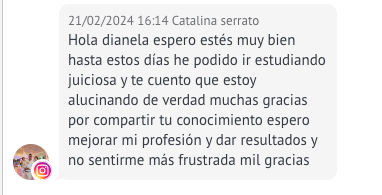 Testimonio de Catalina Serrato agradeciendo la formación